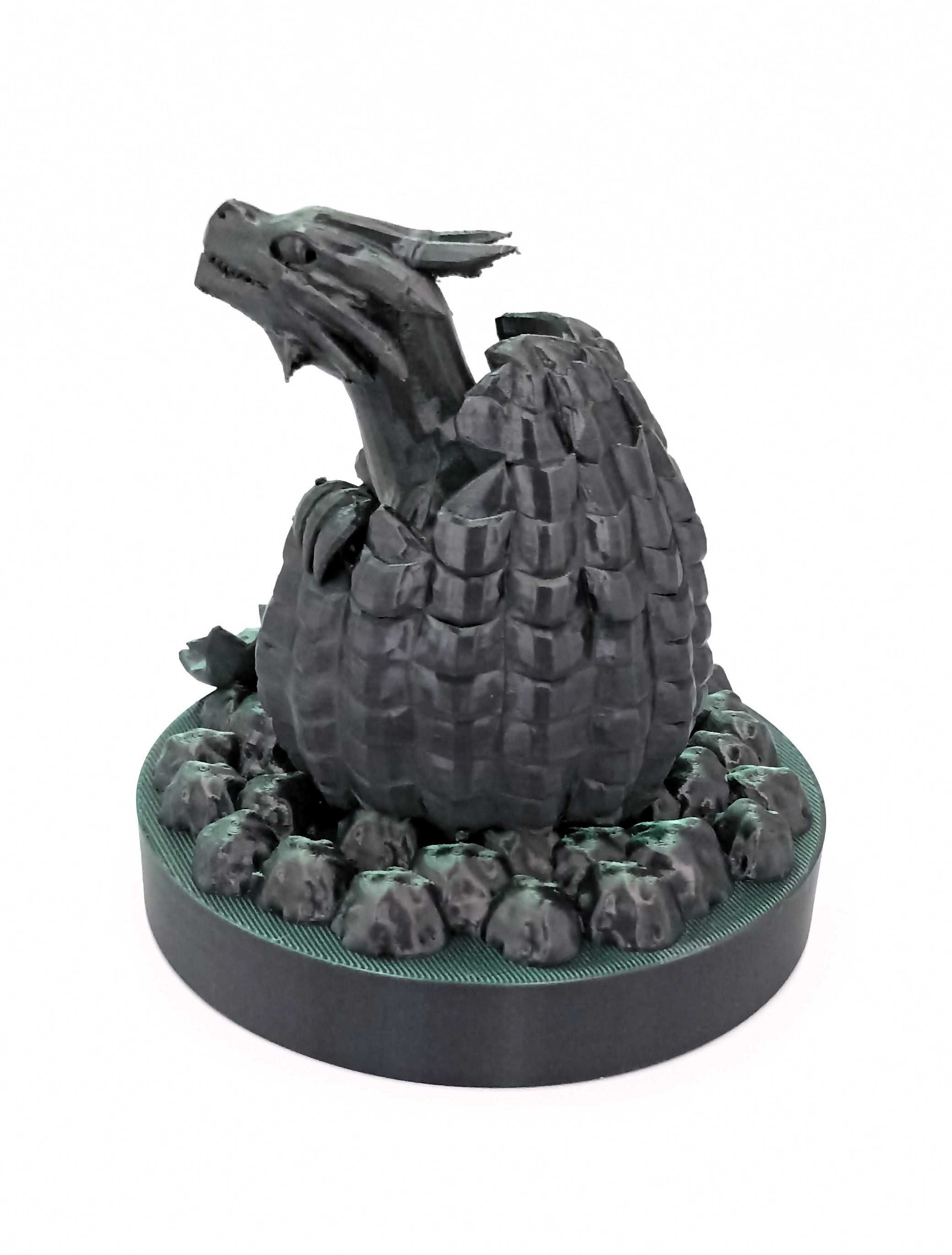 Figurka Odrodzenie Smoka zielono-czarny  - druk 3D prezent upominek