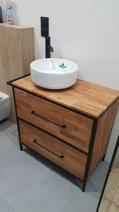 Szafka Łazienkowa Pod Umywalkę Solidna Dąb - 80x45x80cm Jasna - Komoda