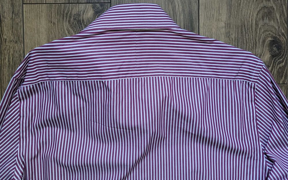 koszula Gianni Feraud 16" 40 slim fit w paski burgundowy bawełna