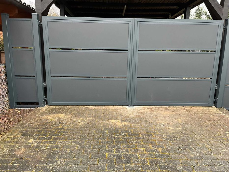 Brama Modułowa Skrzydłowa 350x191,5 cm Antracyt RAL 7016 Styrodur XPS