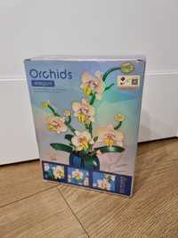 Nowe klocki orchidea storczyk kwiaty jak lego w wazonie na prezent