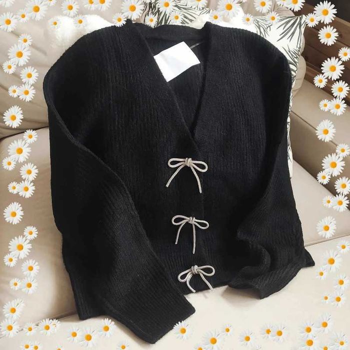 2 sztuki Sweter rozpinany kardigan M czarny biały