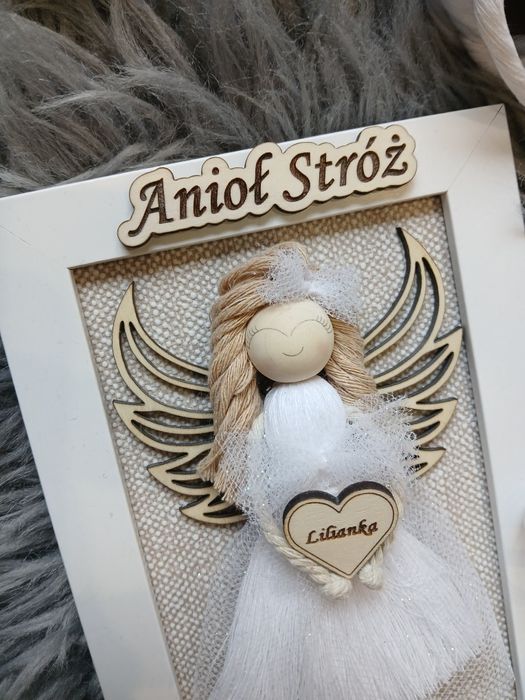 Aniołek na chrzest anioł stróż na komunię dodatek do prezentu