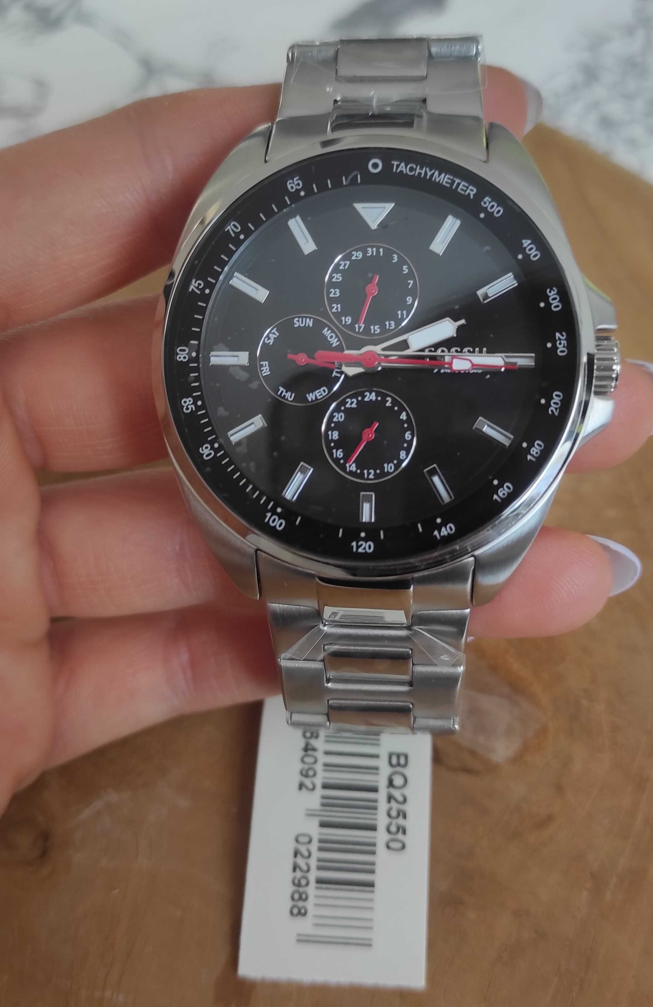 Zegarek męski Fossil Autocross BQ2550 analogowy na bransolecie srebrny