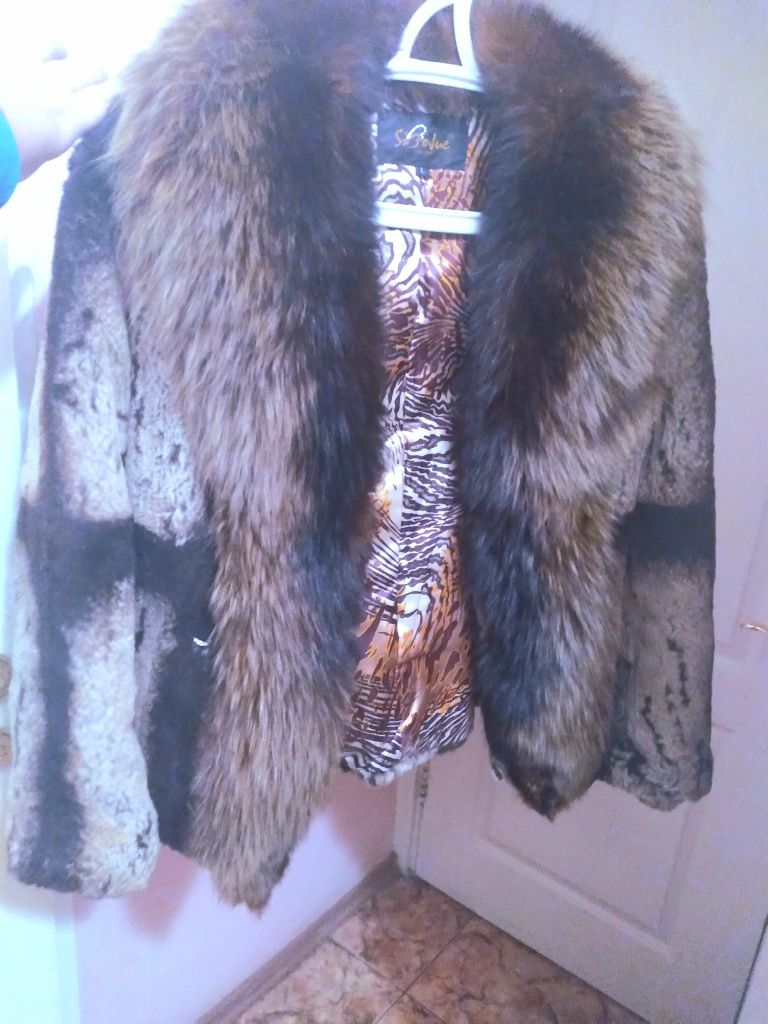Шуба полушубок куртка из натурального меха шиншилла