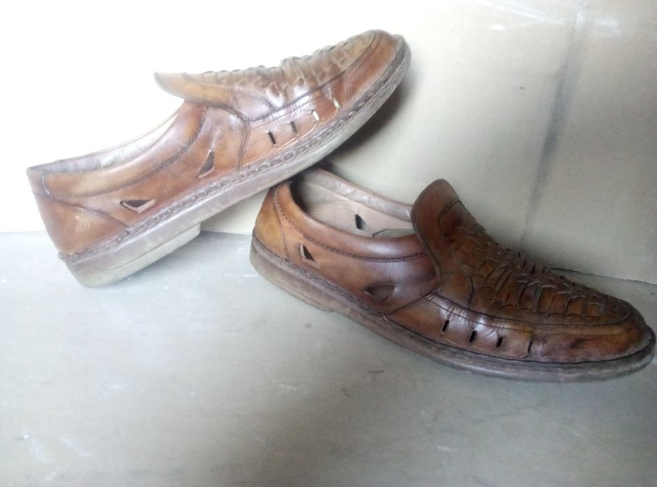 Мокасины туфли летние кожаные