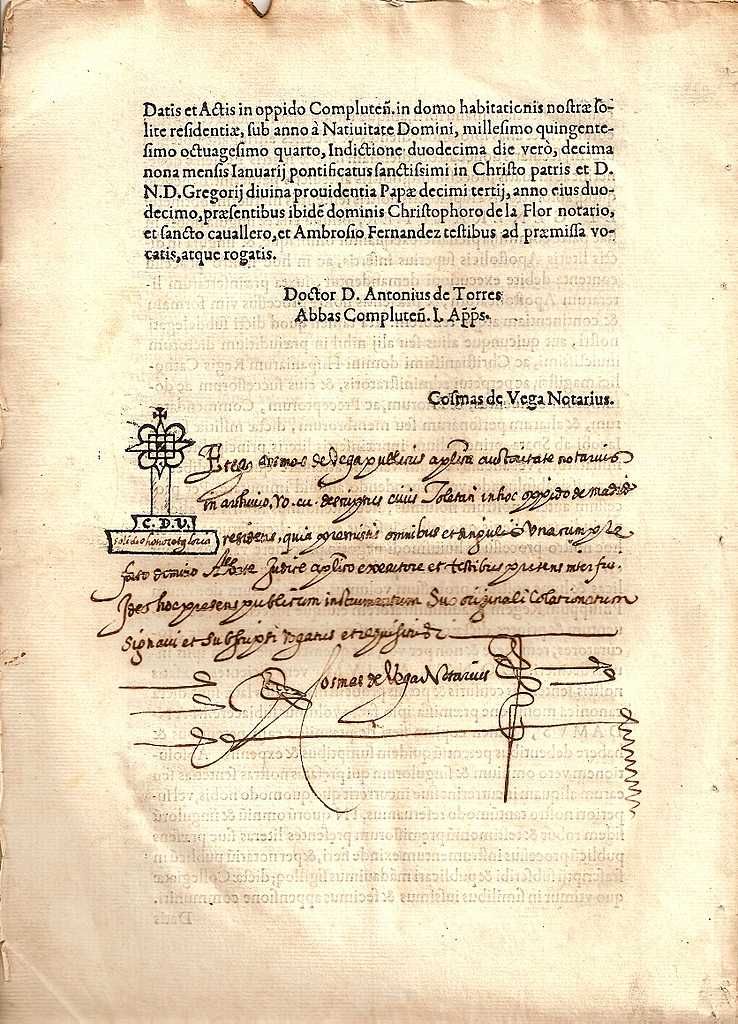 RARA Bula Papal Impressa de 1584