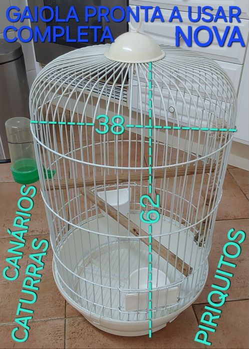 GAIOLA PARA AVES MÉDIO E PEQUENO PORTE. Casa,Varanda,Garagem,Quarto.