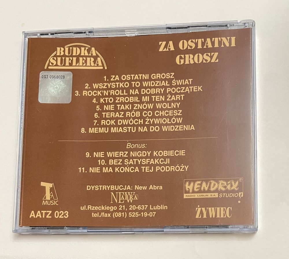 Budka Suflera Za ostatni grosz cd 1995