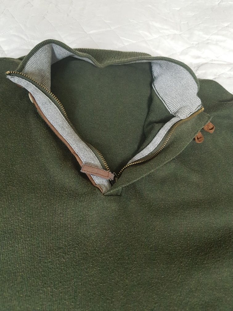Pulower XL, sweter meski ciemno zielony