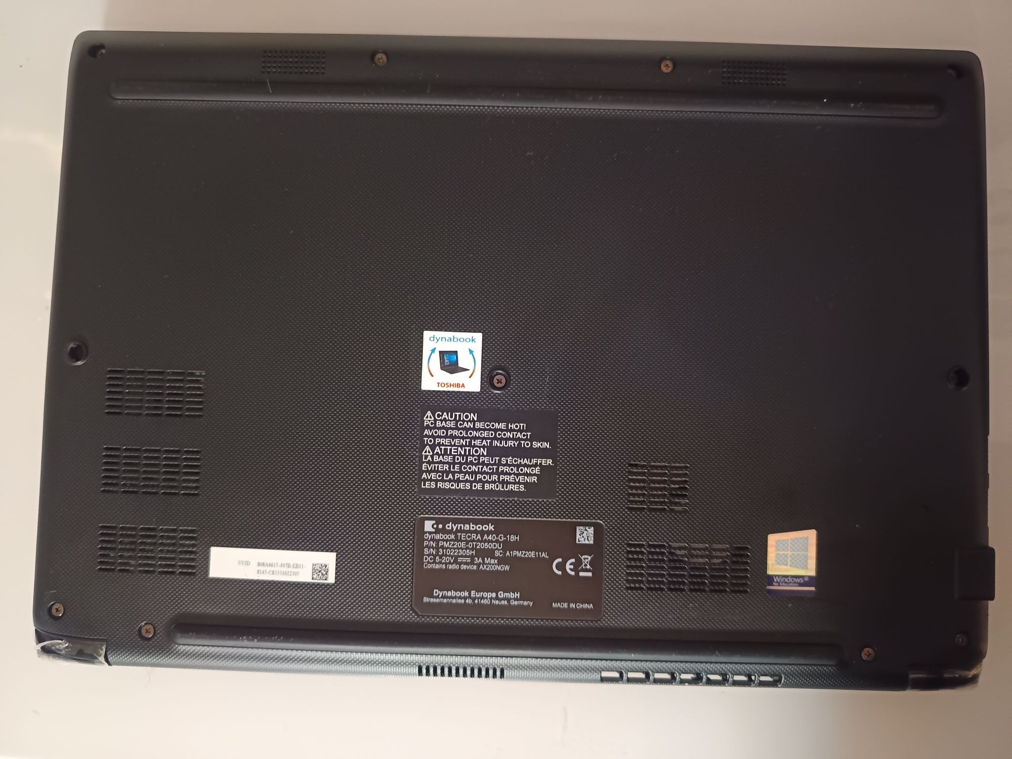 Portátil Toshiba Dynabook / i3 10ªgen / 16GB RAM / NVMe 256GB