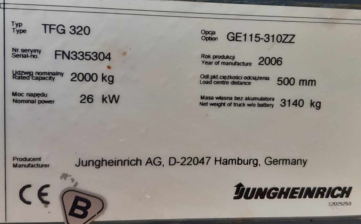 Jungheinrich TFG 320 wózek widłowy 4130mth