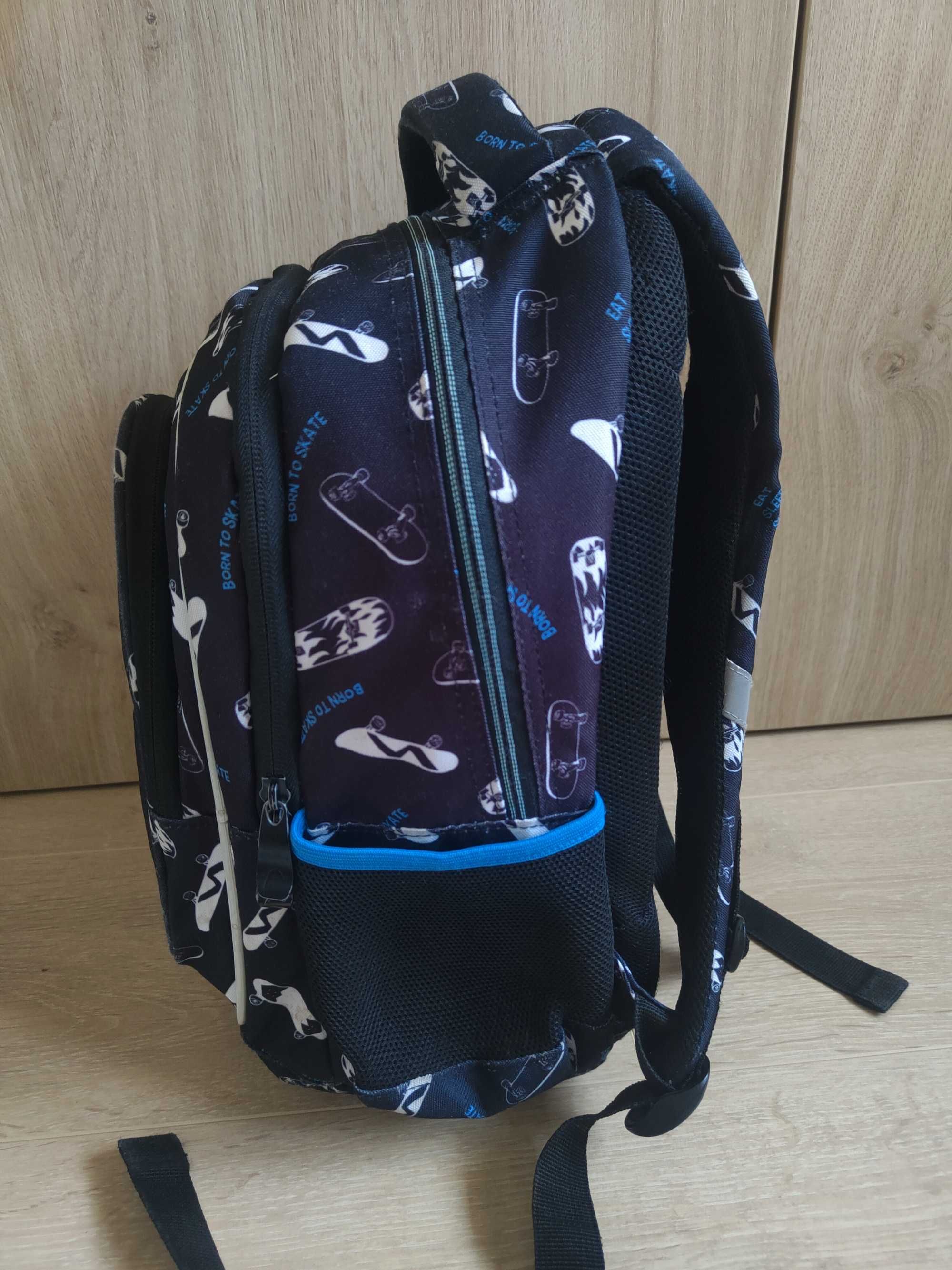 Plecak szkolny dla chłopca 1-3 klasa czarny deskorolka Head