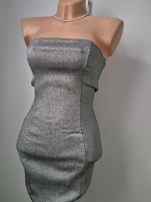 Srebrna sukienka w stylu Vintage M CROPP