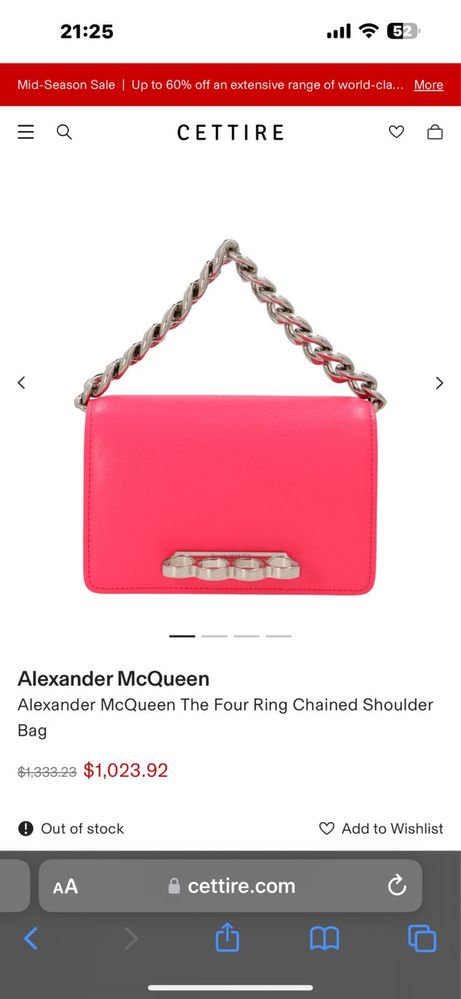 Сумочка Alexander McQueen оригинал