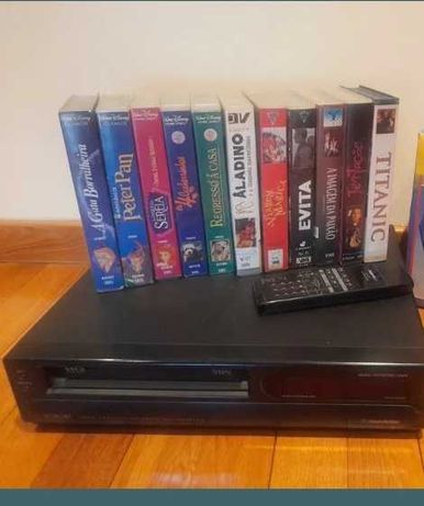 Leitor VHS+ cassetes Disney