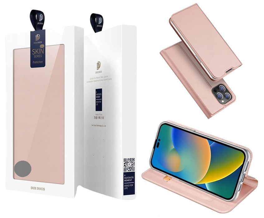 Case Skórzane Etui Z Klapką Do Iphone 15 Pro