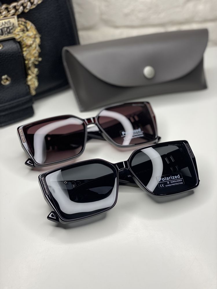 Женские солнцезащитные очки MIU MIU Polarized коричневые бабочки черны