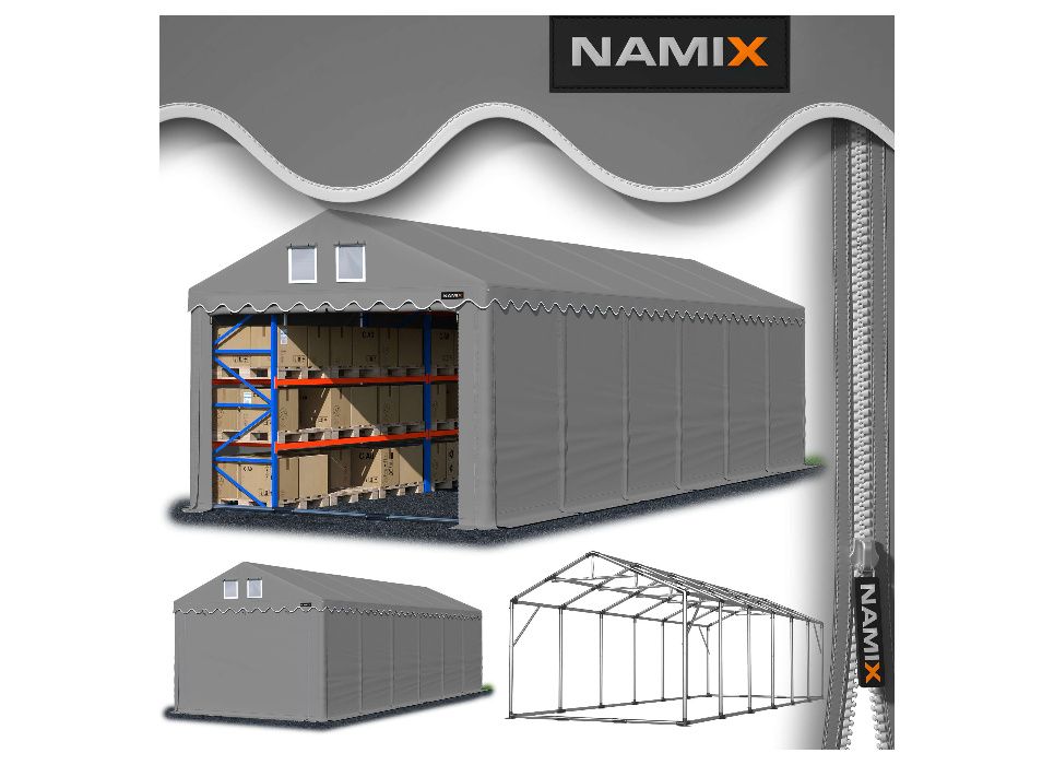 Namiot PRESTIGE 6x12-2,6m hala przemysłowa magazynowy MOCNY PVC 560g