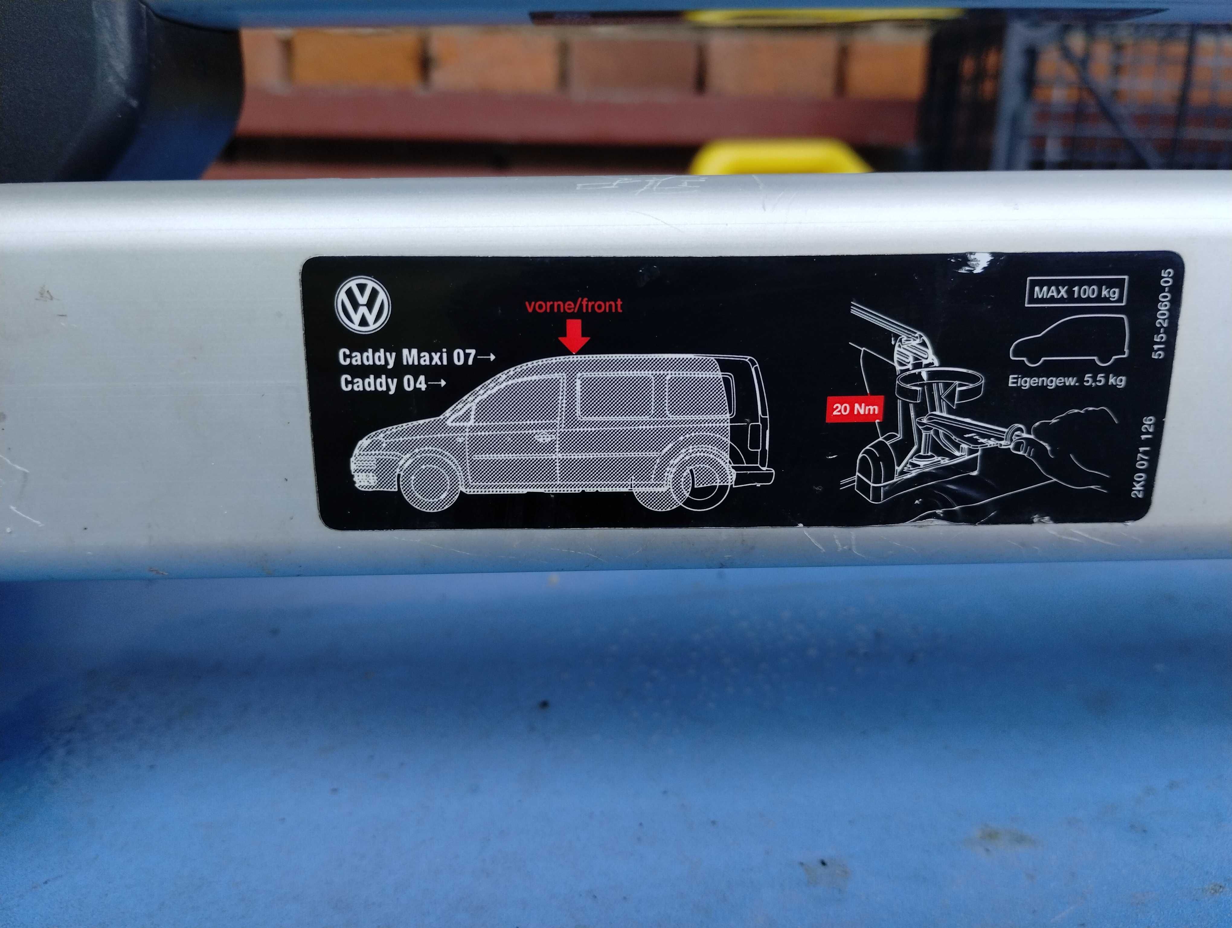 VW Caddy. Belki dachowe,relingi. Oryginalne VW. Bagażnik dachowy.