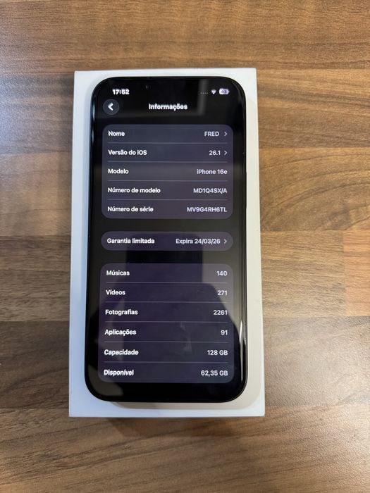 IPhone 16e 128Gb Black Novo COM GARANTIA