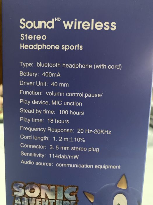 Fones Sonic Adventure KR-9900