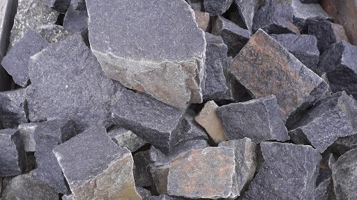 Łupek bazaltowy do gabionów, na ścieżki, kostka granitowa, czarny