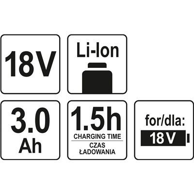 Akumulator 18V 3,0Ah  Li-Ion Yato