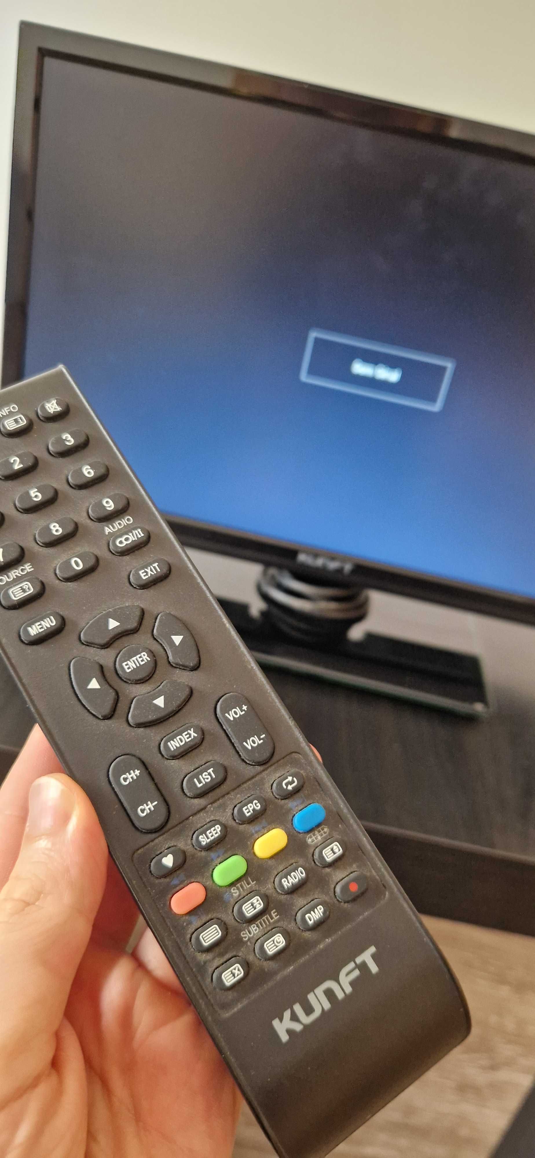 Televisão LED Kunft 20'' – Pequena, com Comando e Adaptador Original
