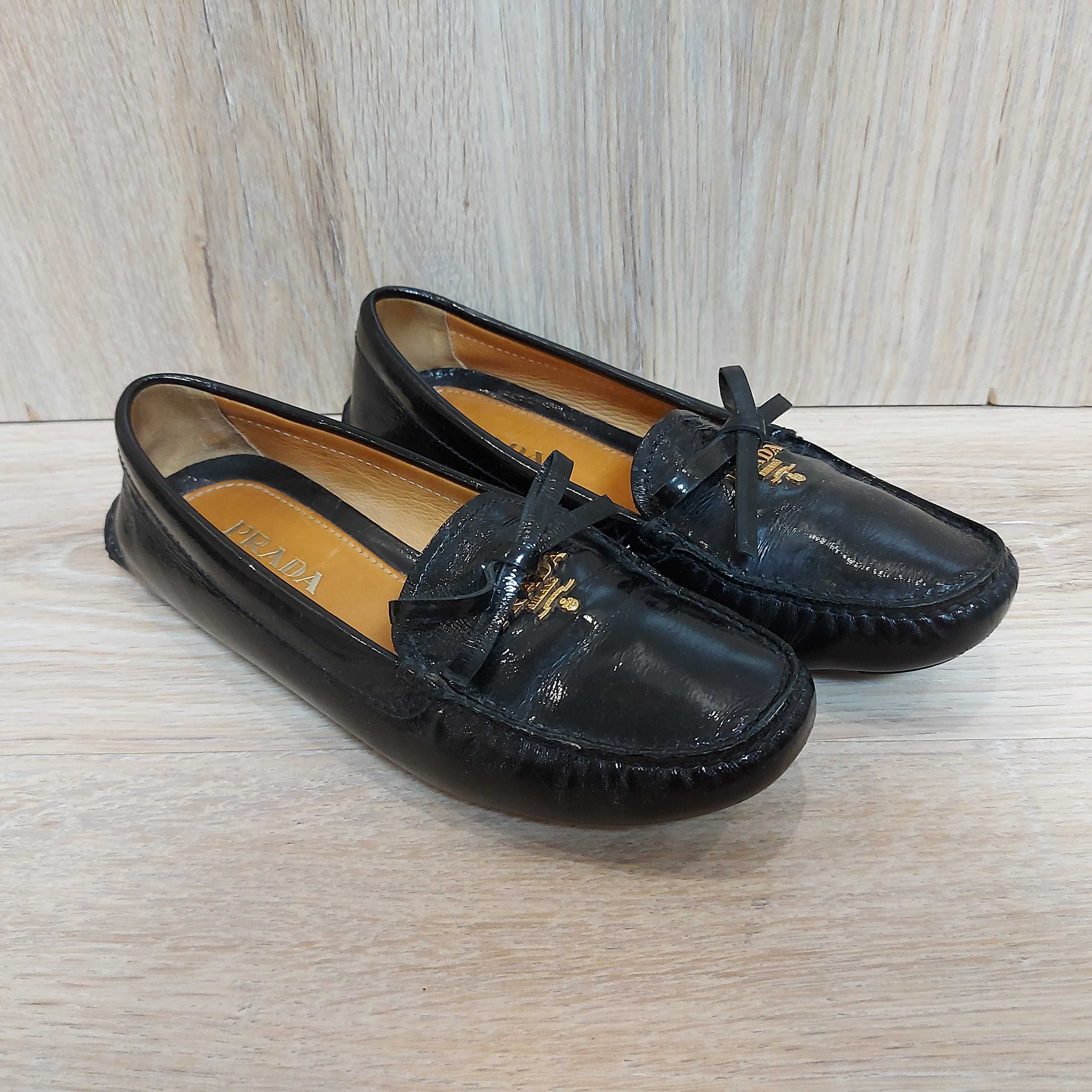 Кожаные балетки PRADA Auth Luxury Slipper Loafer оригинал