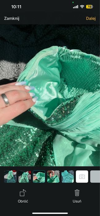 Zielona sukienka tiulowa z cekinami