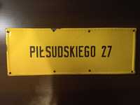 Tablica Tabliczka PRL Piłsudskiego 27 Piłsudski emaliowana
