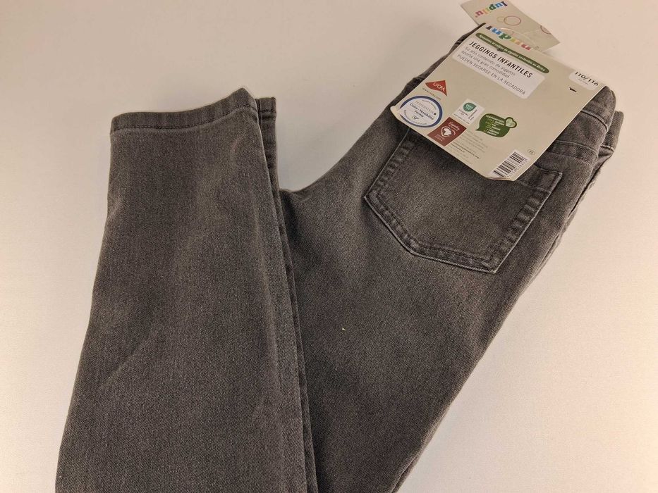 A093 Lupilu Legginsy Dziecięce Dziewczęce Szare Jeansowe 110/116