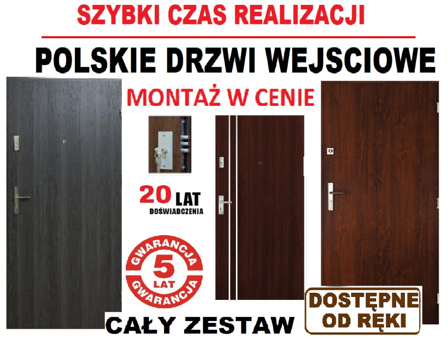 Drzwi zewnętrzne wejściowe z montażem do mieszkania-wewnątrzklatkowe