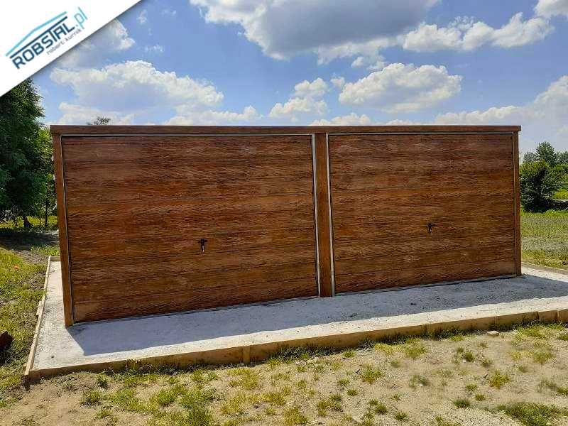 Garaż Blaszany Drewnopodobny 6x5 – Jasny Orzech, Montaż Gratis!
