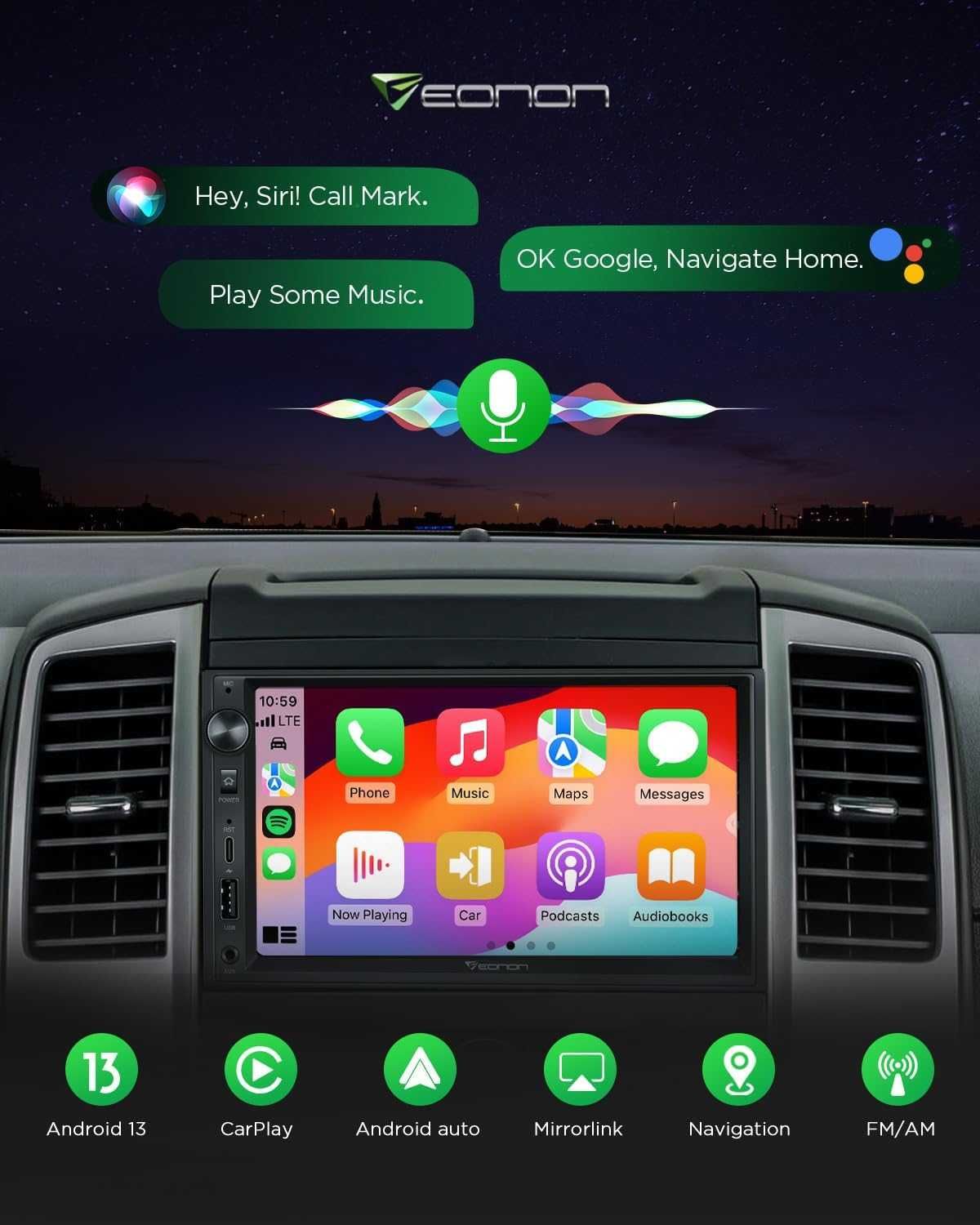 Eonon X3 – Radio Samochodowe7 QLED z CarPlay, DSP, Bluetooth , USB.