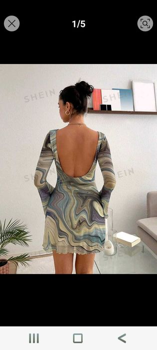 Vestido curto estampado