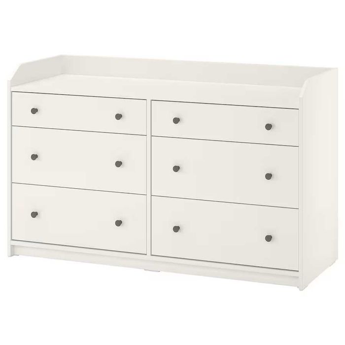 Kredens biały Ikea HAUGA Komoda 6 szuflad biały 138x84 nowa