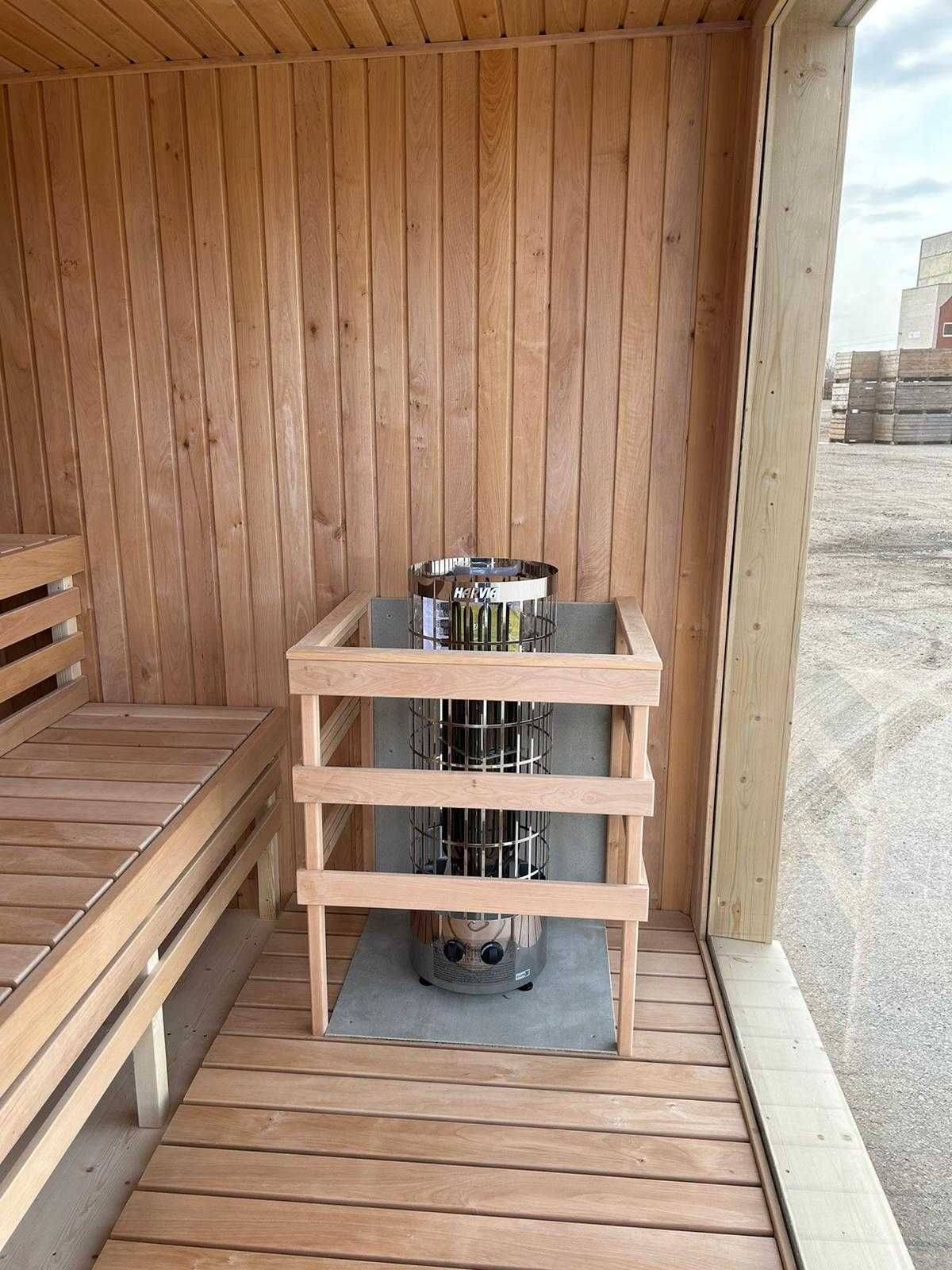Sauna Ogrodowa KUBO Wyposażona Modern Sauna do Ogrodu