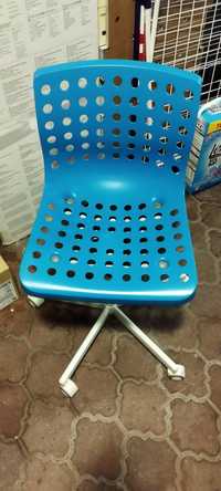 Krzesło fotel do biurka Ikea niebieski
