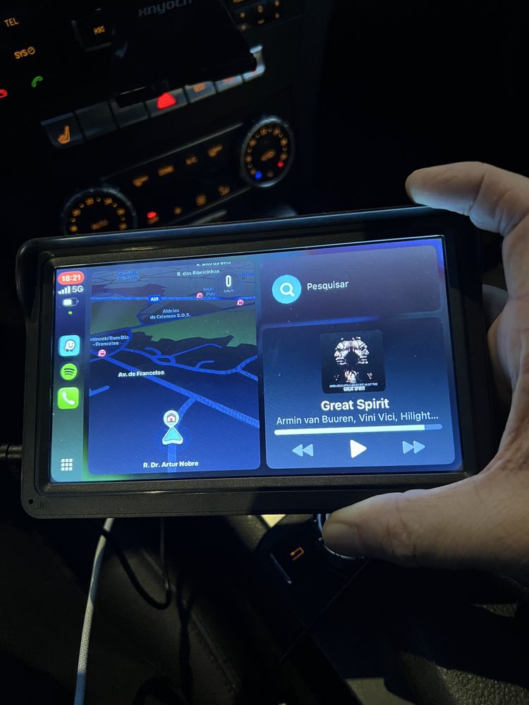 Ecra multimedia para carro universal com camara de marcha atras