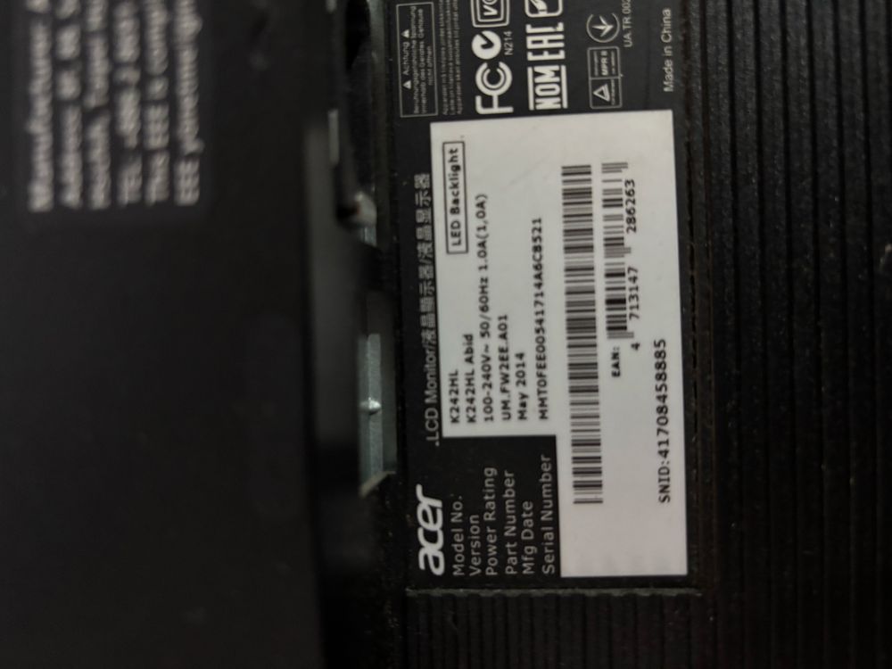Monitor Acer 24” | Sem Base