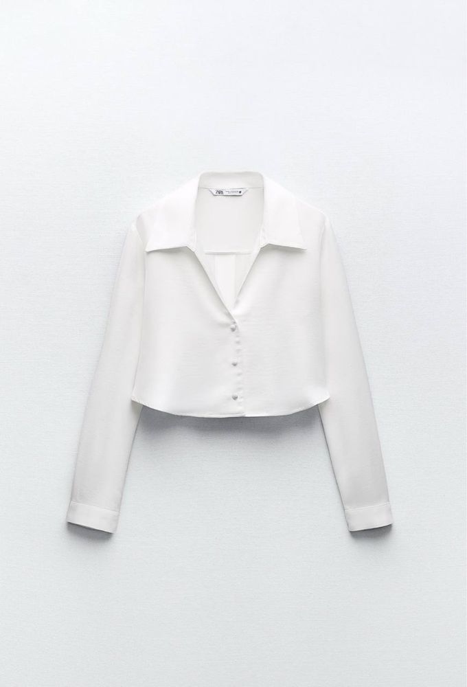 Укрочена атласна сорочка ZARA