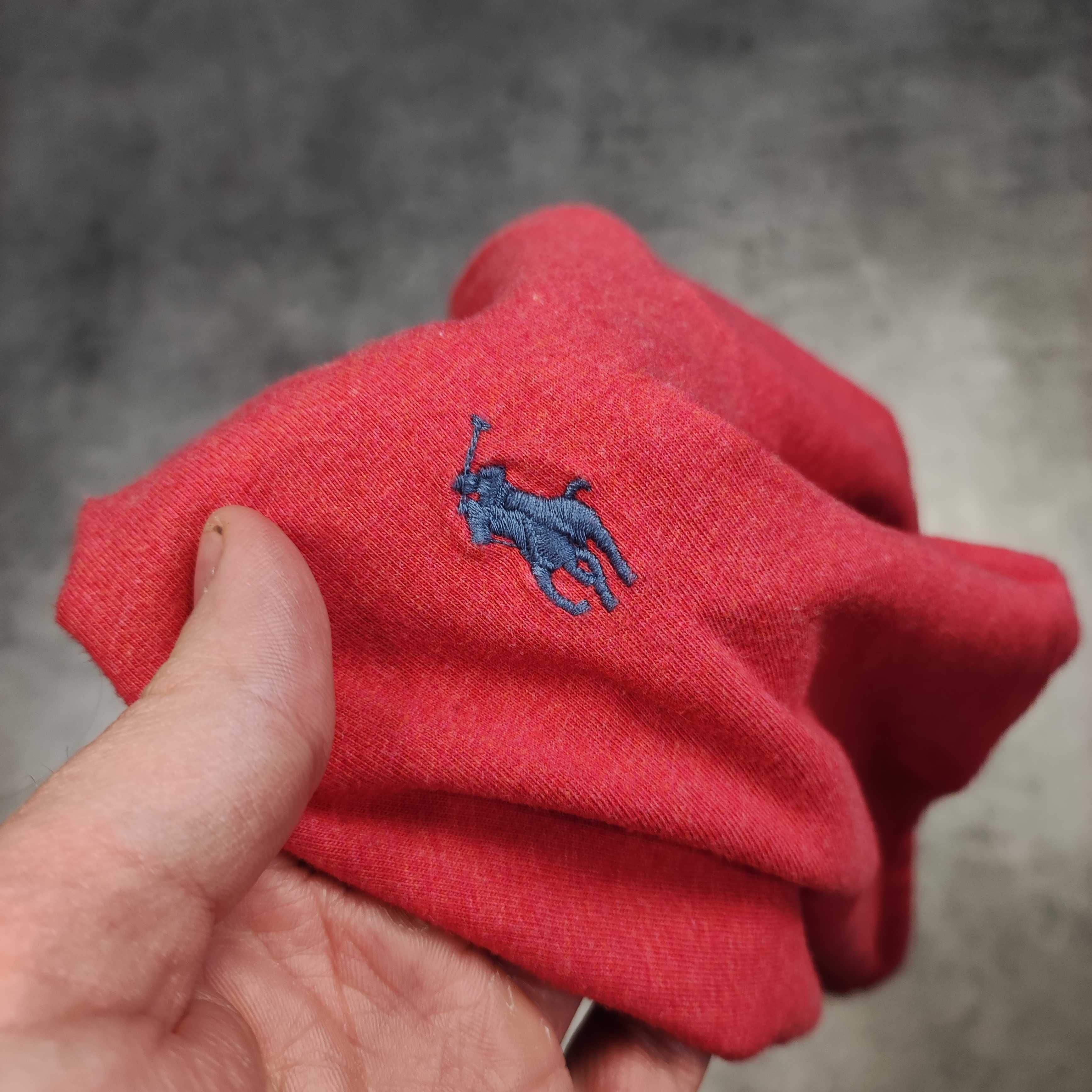 MĘSKA Czerwona Koszulka Klasyczna Elegancka Bawełna Polo Ralph Lauren