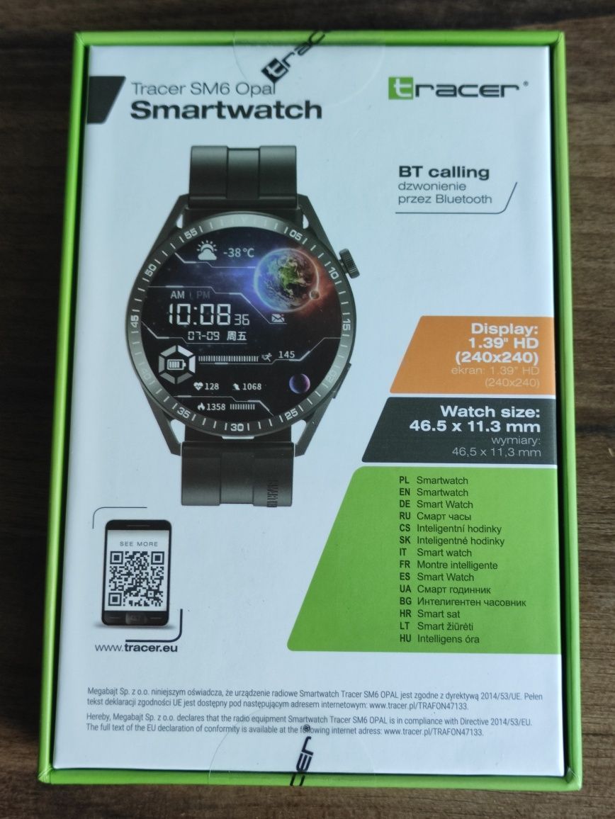 Nowy SmartWatch Tracer SM6 Opal Inteligętny zegarek