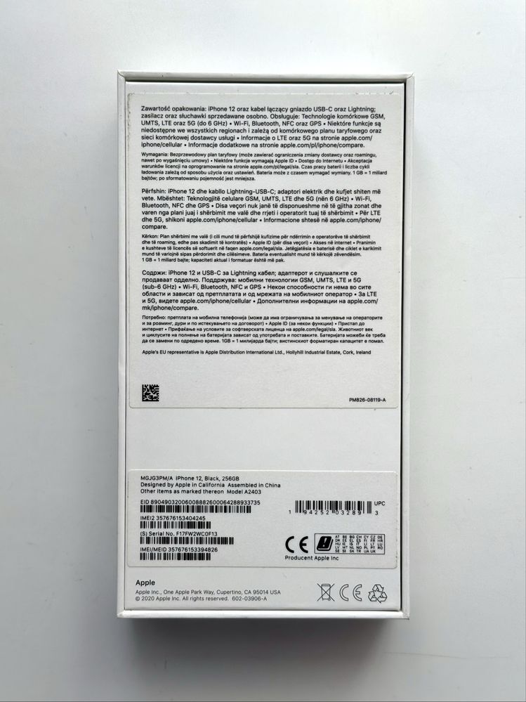 Apple Iphone 12 | 256 GB | Czarny