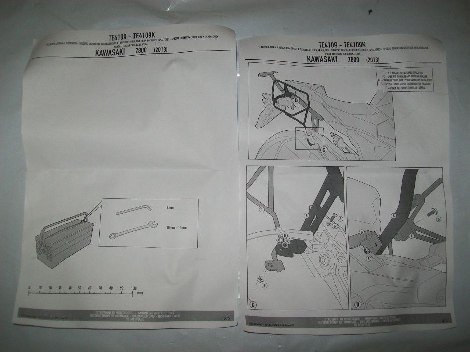 TE4109 Z800 (13>17) KAWASAKI , GIVI stelaż pod torby boczne Z 800