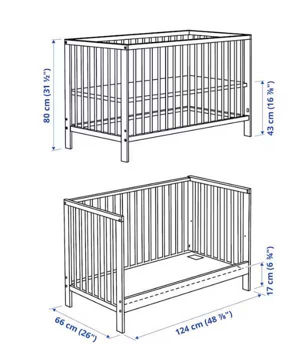 Berço/cama de grades branco, incluindo colchão