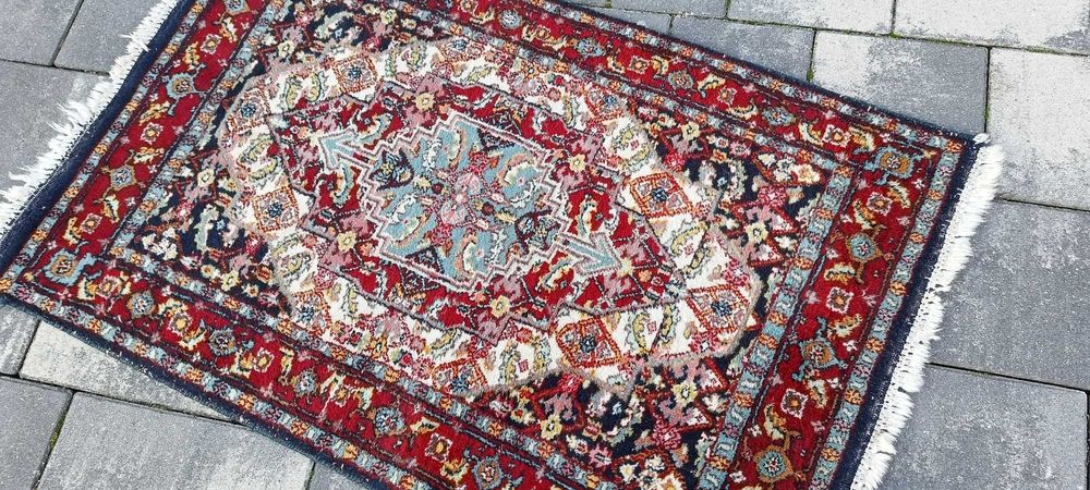 Kashan dywan wełniany tkany ręcznie 98 x 59 cm wełna perski