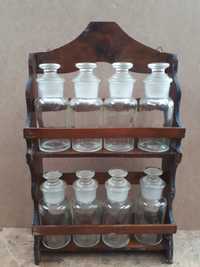 Expositor frascos de farmácia antigos